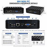 Sharerdp OEM ODM MH Intel Core I3 10110U Windows 10 Linux 12V Mini PC Industrial Integrado sin Ventilador para Señalización Digital