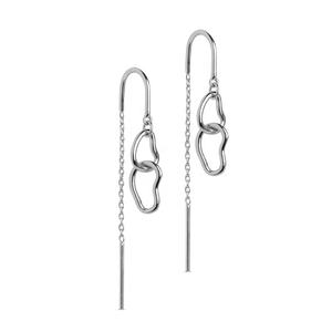 Nouveau de haute qualité délicat plaqué or 18 carats argent 925 classique élégant organique Double boucle Double boucle chaîne boucles d'oreilles goutte - Product Image 3
