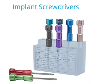 Handmatige set voor het plaatsen van tandheelkundige implantaten met schroevendraaiers van staal en kunststof voor tandheelkundige abutment-schroevendraaiers - Product Image 3