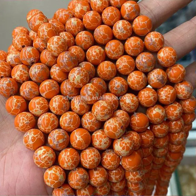 Wholesale Gemstone Man-made Imperial Topaz Beads Round Loose Stone Bracelet Jewelry Crystal Beads for Jewelry Making