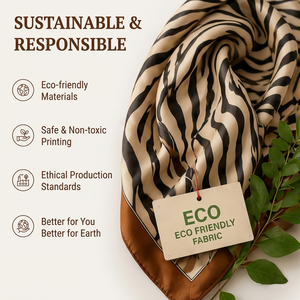 Écharpe carrée à imprimé animal personnalisé, effet soie, bandana tendance, design personnalisé, fabricant OEM ODM - Product Image 4