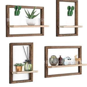 Wooden Wall-Mounted <b>Shelf</b> Rectangle Walnut 40x25cm 20.7x35.7cm Multipurpose Home Living Room Storage <b>Rack</b> - Product Image 2
