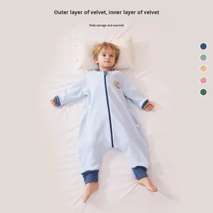 Pyjama en <span class=keywords><strong>polaire</strong></span> pour bébés et tout-petits, respirant, anti-coup de pied, garçons et filles, automne, manches longues, <span class=keywords><strong>jambes</strong></span> séparées, pour dormir - Product Image 1