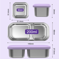Bol à sauce mignon en acier inoxydable 304 de qualité alimentaire, tasse à condiments anti-fuite, compatible micro-ondes, sans BPA, pour restaurant et plats à emporter