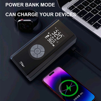 ABS Tire Inflator Battery Jump Starter Tire Pressure Monitor Digital Gauge Emergency Light Car Double Cylinder 600A Peak Current