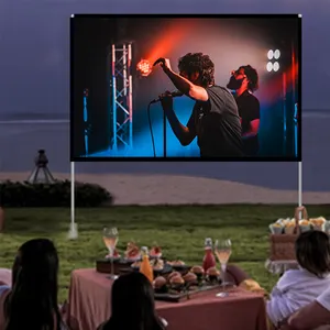 جهاز عرض السينما المنزلية شاشة عرض السينما 100 بوصة دقة 4k عارض خارجي ثلاثي الابعاد