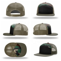 Casquette de camionneur à visière plate, personnalisée, 7 panneaux, à fermeture à pression, en maille, fabriquée dans une usine certifiée BSCI GRS