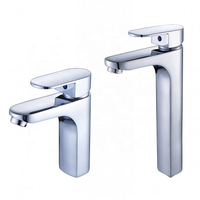 Grifo mezclador monomando de lavabo de aleación de níquel, cromo y zinc, plateado, con válvula cerámica, venta al por mayor