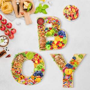 3pcs Planche à charcuterie pour bébé Lettres garçon, bois naturel, planche à charcuterie en bois pour plateau à fromage baies - Product Image 6