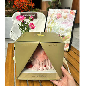 Caja de Embalaje para Pasteles Transparente Cuadrada Elegante con Logotipo Personalizado, Tapa Plegable con Cierre de Doble Ala Integrado para Panadería y Pastelería - Product Image 6