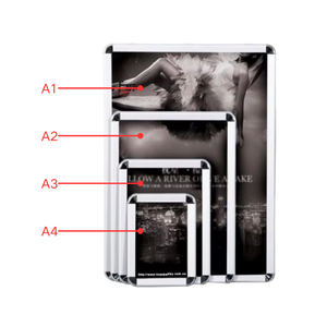 Cadre à clipser en aluminium résistant à la corrosion, 32 mm, coins arrondis, avec panneau arrière ignifuge, <span class=keywords><strong>fixation</strong></span> murale pour usage commercial intérieur - Product Image 4
