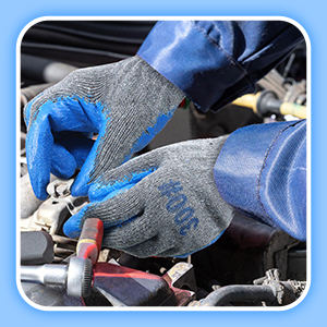 Хит продаж, недорогие латексные молочные хлопковые многоразовые резиновые рабочие перчатки 10 калибра с 2 нитями - Product Image 6