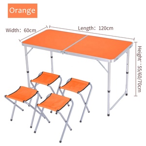 YILU Lightweight Portable <strong>Dining</strong> Picnic <strong>Table</strong> Set 4 Foot <strong>Folding</strong> <strong>Table</strong> <strong>with</strong> 4 <strong>Chair</strong> Set Outdoor Garden <strong>Dining</strong> <strong>Tables</strong> <strong>Chairs</strong> Set - Product Image 5
