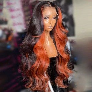 <span class=keywords><strong>Parrucche</strong></span> Frontali in Pizzo con <span class=keywords><strong>Capelli</strong></span> Umani Color Zenzero 13x4 HD Senza Colla, Parrucca Ondulata Pre-Sfoltita Brasiliana - Product Image 1