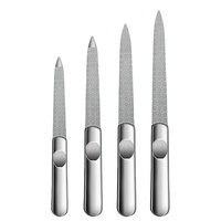 Lime à ongles en diamant de précision double face, lime à ongles en acier inoxydable pour les salons familiaux ou les voyages, pour le façonnage et le polissage