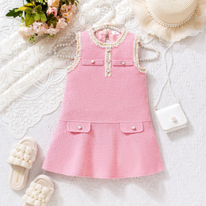 Vestidos de Lujo para Niñas de 4 a 7 Años, Vestido sin Mangas Estilo Princesa de Color Sólido para Niñas Pequeñas - Product Image 4