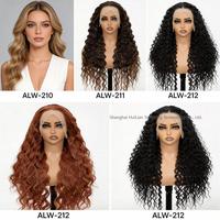 Perruque synthétique 13x4 HD Lace Front avec petite dentelle transparente, ondulations Water Wave, densité 180%, 18-26 pouces, toutes couleurs, teintable