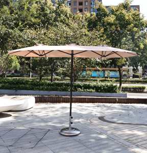 <span class=keywords><strong>Parasol</strong></span> de terrasse géant moderne à double tête LED étanche 2,7 m avec protection UV50 pour hôtel et parc - Promotion - Product Image 3