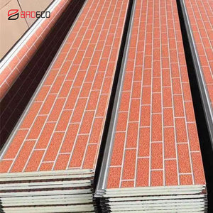 Paneles de Revestimiento de Fachada con Aspecto de <span class=keywords><strong>Ladrillo</strong></span>, Paneles de Pared Impermeables, Paneles Sándwich de PU Móviles, Paneles Exteriores para Paredes - Product Image 1