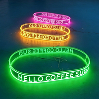 Letrero LED de Neón Redondo Personalizado, Luz Circular Colgante con Logotipo para Negocios, Letrero de Neón Flexible LED para Decoración de Bares, Clubes, Fiestas y Eventos