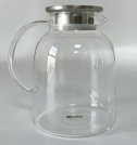 1L 1,5 L 1,8 L marmite à eau froide en verre transparent texturé avec poignée dorée