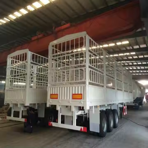 Semirremolque de lona de tres ejes con precio de China, remolque de carga con valla de 4 ejes y 50 toneladas, remolque de carga utilitario con valla de 45 pies - Product Image 5