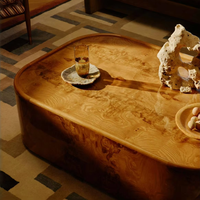 Table Basse Rétro Vintage en Bois Massif, Style Simple, Un Siège, pour Appartement, Hôtel, Villa, Salon
