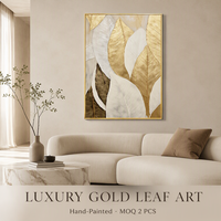 Peinture à l'huile texturée sur toile Feuille d'Or, grande, sans cadre, vente en gros, tableaux et décorations murales, pour entrée, salle à manger, pièce moderne