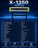Cortadora de Vinilo X-1350 de 1350 mm, Plotter de Corte de Contorno Manual, Corte Térmico de ±0.01 mm para Etiquetas, Adhesivos, Calcomanías para Autos y Letreros