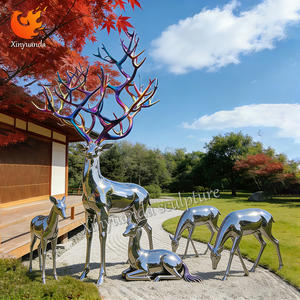 Scultura di Cervo in Acciaio Inossidabile di Alta Qualità per Esterni, Statua di Renna in Metallo per Decorazione del Giardino - Product Image 2