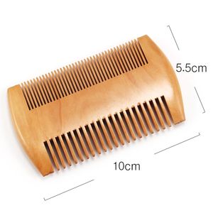 Pettine Tascabile per Barba e Baffi da Uomo in Legno Massello Naturale, Doppia Dentatura Larga, Funzione Massaggio, Prezzo di Fabbrica - Product Image 1
