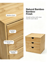 Organizador de Escritorio de Bambú con Cajón para Suministros de Oficina, Maquillaje, Tocador, Encimera de Cocina, Organización del Escritorio del Hogar