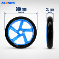 Roues de trottinette en PU moulé haute résilience 200 mm, plusieurs couleurs, dureté personnalisée, remplacement pour trottinette électrique, fabricant OEM