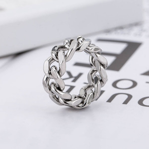 Anillo de Cadena de Acero de Titanio para Hombre, Diseño Geométrico, Estilo Punk, Joyería de Moda para Regalo - Product Image 3