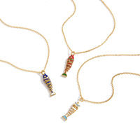 Kalung Liontin Ikan Kalung Rantai Baja Tahan Karat Perhiasan Hewan Uniseks Aksesori Fashion Hipoalergenik Ramah Kulit