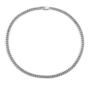 Vente en gros 5.5mm étanche en acier inoxydable cubain lien collier hommes Hip Hop chaîne avec grenat et perle d'imitation pour les fêtes - Product Image 6