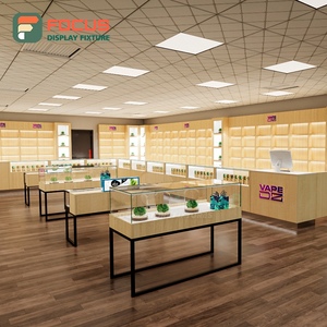 Vitrine de présentation pour tabac, en bois et verre, avec éclairage LED, pour magasin de tabac - Product Image 1