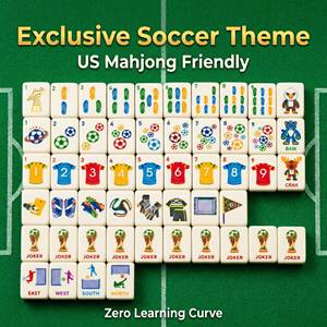 Factory Direct Sale Oh My Luxurious 3-Layer Acrylic US Mahjong Tiles Cup Football Patterns Portable Foldable <b>Entertainment</b> - Product Image 1