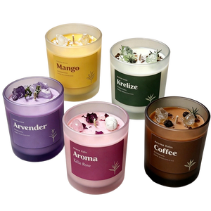 Bougie d'aromathérapie moderne en cire de soja 8OZ 10OZ 12OZ avec logo et options de couleur personnalisés, pot en verre fait main pour mariage, décoration intérieure, cadeau - Product Image 2
