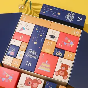 Boîtes de calendrier de l'avent de Noël emballage 24 jours calendrier de compte à rebours de Noël coffrets cadeaux en carton pour les vacances
