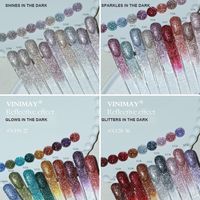Vinimay Factory Dreamy Starburst Glitzer-Gel-Nagellack-Set, 36 Farben, hochdichter Diamant-Flash-Reflexions-Gel-Nagellack für den Salon