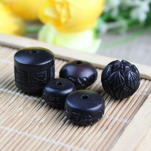 Perles en bois rondes sculptées en forme de lotus pour la fabrication de bracelets, 10 mm, polies, accessoires DIY - Product Image 2