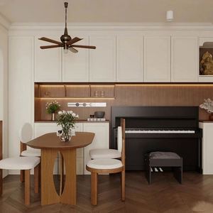 ชุดเฟอร์นิเจอร์ไม้โบราณสไตล์ครีมสั่งทำพิเศษ ตู้วางทีวีและโต๊ะรับประทานอาหารสุดหรูสำหรับตกแต่งห้องนั่งเล่น เฟอร์นิเจอร์ตกแต่งบ้าน - Product Image 2