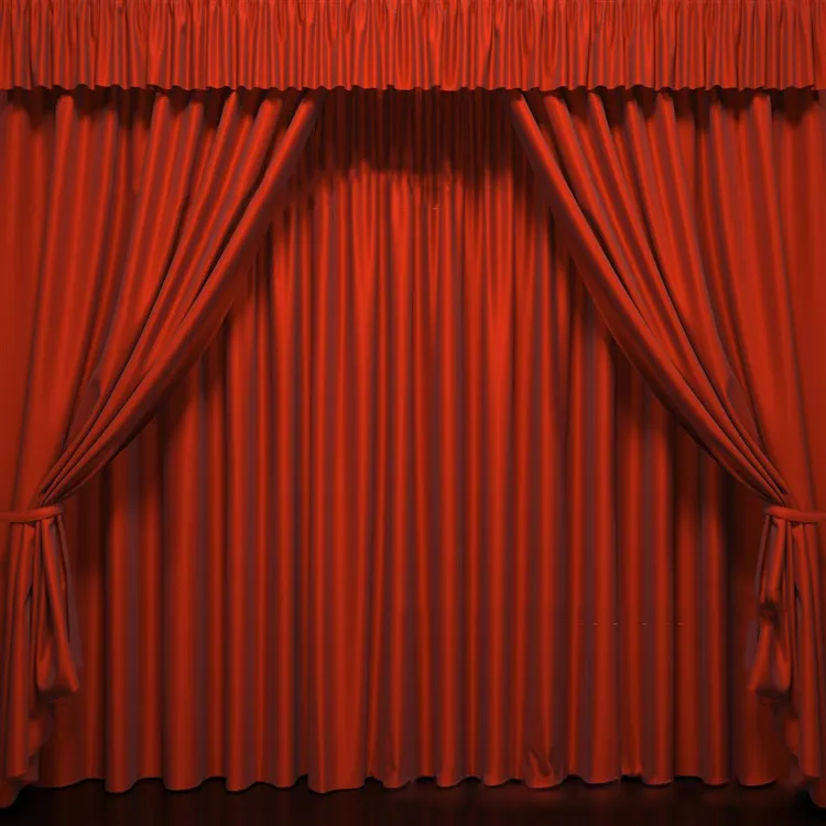 Professional custom made red velvet stage theater curtains