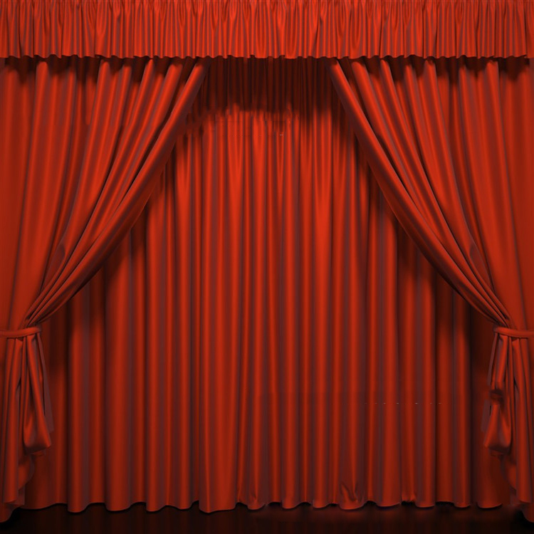 Professional custom made red velvet stage theater curtains