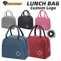 Tas Piknik Makan Siang Portabel, Berbahan Oxford, Tahan Air, Terinsulasi, Logo Custom, Lembut, Hangat, Dilengkapi Pendingin Samping dan Tali Bahu