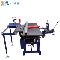 Machine à bois multifonction 10-en-1 avec alimentation par poussée, comprenant scie à table, dégauchisseuse, mortaiseuse, avec moteur 2.2KW, 220V/380V et table coulissante