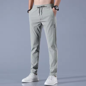 Canvas <strong>Elastic</strong> <strong>Waist</strong> Casual Pants Men's Autumn Breathable Straight Loose <strong>Work</strong> Trend Sports <strong>Trousers</strong> - Product Image 1