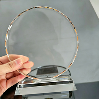Trophées et récompenses en cristal K9 vierges ronds, gravure laser 3D personnalisée, vente en gros d'usine