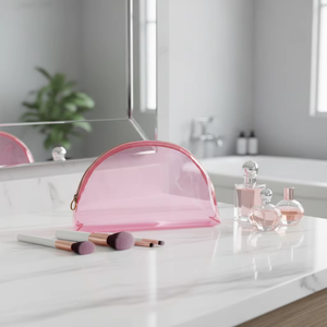 Bolsa <span class=keywords><strong>de</strong></span> Maquillaje Transparente con Cierre, Personalizada, al por Mayor, Color Rosa, para Viajes y Cosméticos, para Chicas, 2026 - Product Image 2